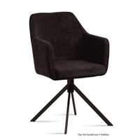 ARMLEHNSTUHL (6er-Set) Dulcy 57x87x60 Schwarz/Espresso - Dunkelbraun/Schwarz, Kunststoff (60/87/57cm) - 58aufmkessel