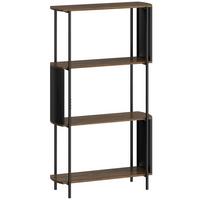 STANDREGAL MDF Stahl Braun - Schwarz/Braun, Holzwerkstoff/Metall (30/141/80cm) - HOMCOM