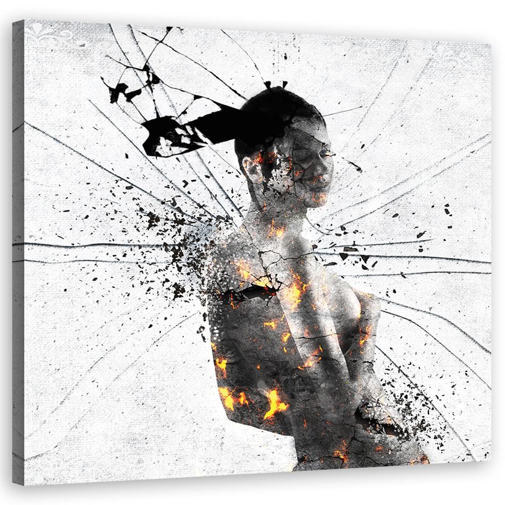 BILD, Menschen - Weiß 40x40cm - Weiß, Textil (40/40cm) - Feeby