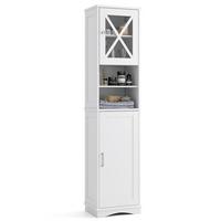BADEZIMMERSCHRANK Weiß - Weiß, Holzwerkstoff (40/170.5/30cm) - COSTWAY