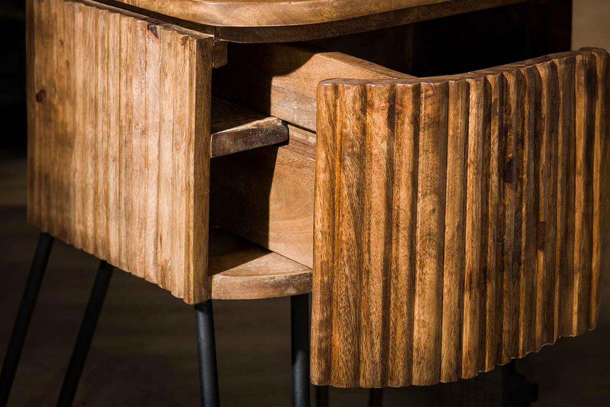 NACHTTISCH HEVE Holz Mango - Zwetschgeholzfarben, Holz (45/60/40cm) - KAWOLA