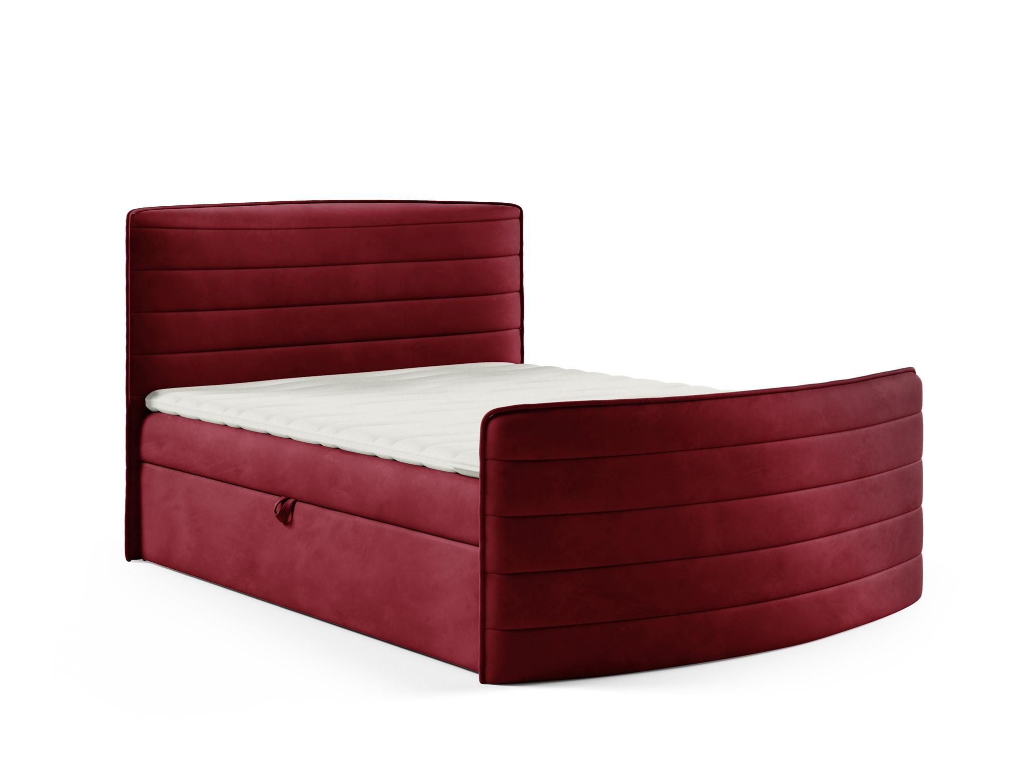 BOXBETT Ambra In Elisa Velvet - Rot, Holzwerkstoff/Textil (120/200cm) - Fun Möbel