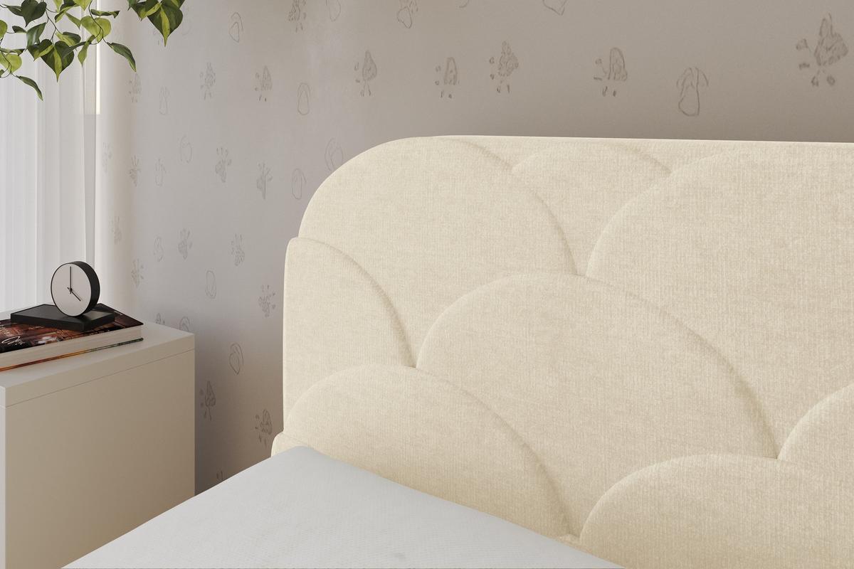 EINZELLBETT Jugendbett mit Bettkasten, Rechts - ELRY 80x200 Beige - Naturfarben, Holzwerkstoff/Textil (80/200cm) - ALTDECOR