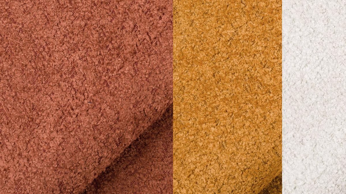 ECKSOFA CALME 5-Sitzer, dunkelorange und écru - Dunkelorange/Schwarz, Holz/Textil (294/229cm) - Wozimo