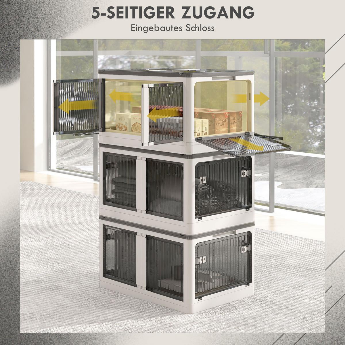 AUFBEWAHRUNGSBOX, Truhe 69L, Weiß - Weiß, Kunststoff (42/34/60cm) - HOMCOM