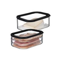 FRISCHHALTEDOSEN WURST UND KÄSE Modula schwarz 2er Set - Schwarz, Kunststoff (2/2/2cm) - Mepal