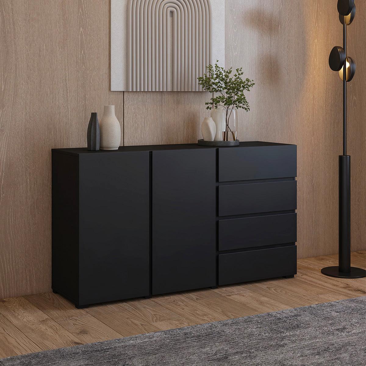 SIDEBOARD Maxis Schwarz - Schwarz, Holzwerkstoff (138/78/40cm) - Petits-meubles