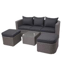 LOUNGE-SET Grau, Anthrazit - Anthrazit/Grau, Holz - MCW