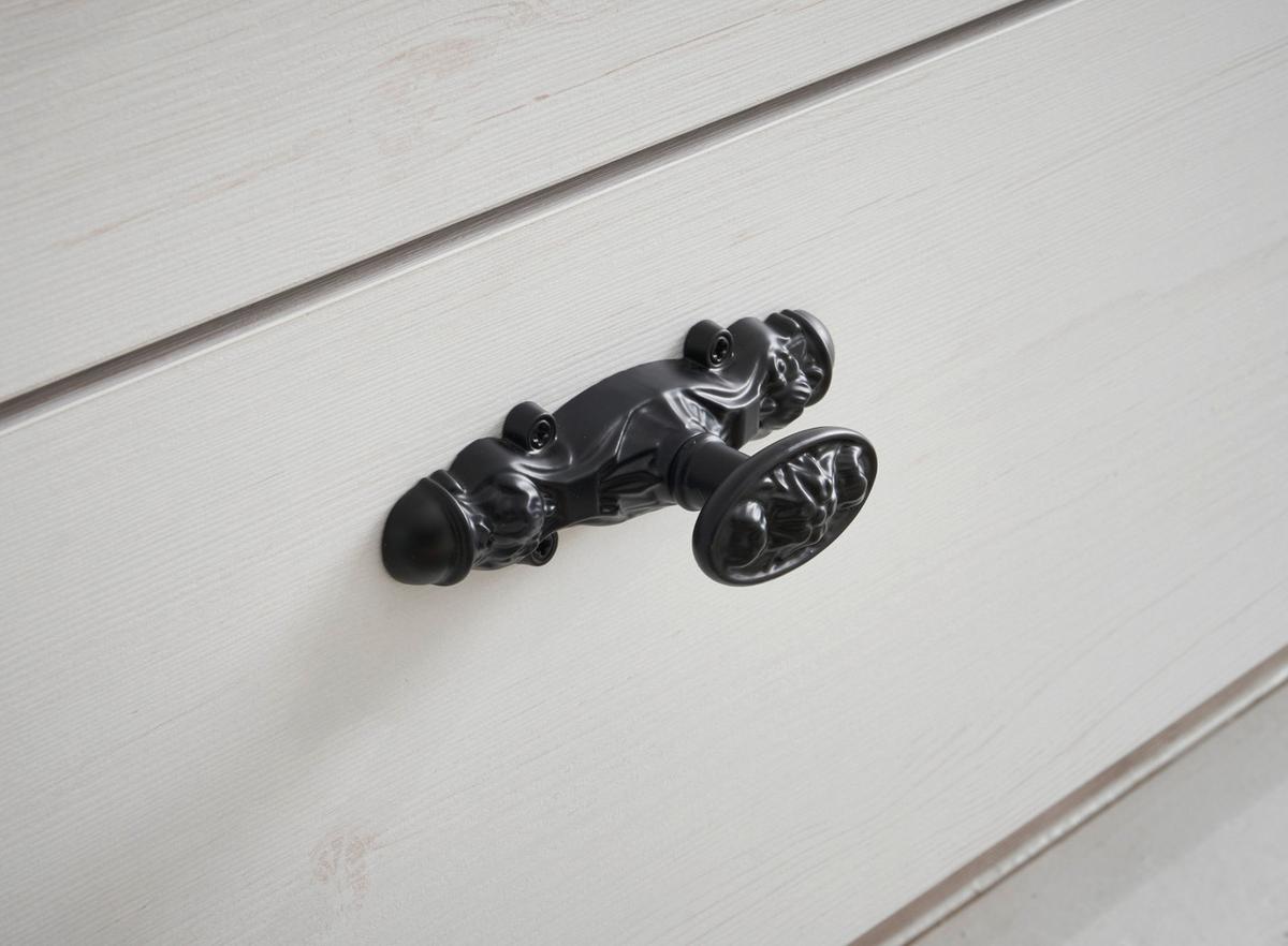 KÜCHENSCHRANK weiß Pinie Landhaus, Küche Unterschrank für Spüle oder Kochfeld, 129 x 92 cm, Soft-Close - Schwarz/Weiß, Holzwerkstoff/Metall (129/92/60cm) - Furn.Design
