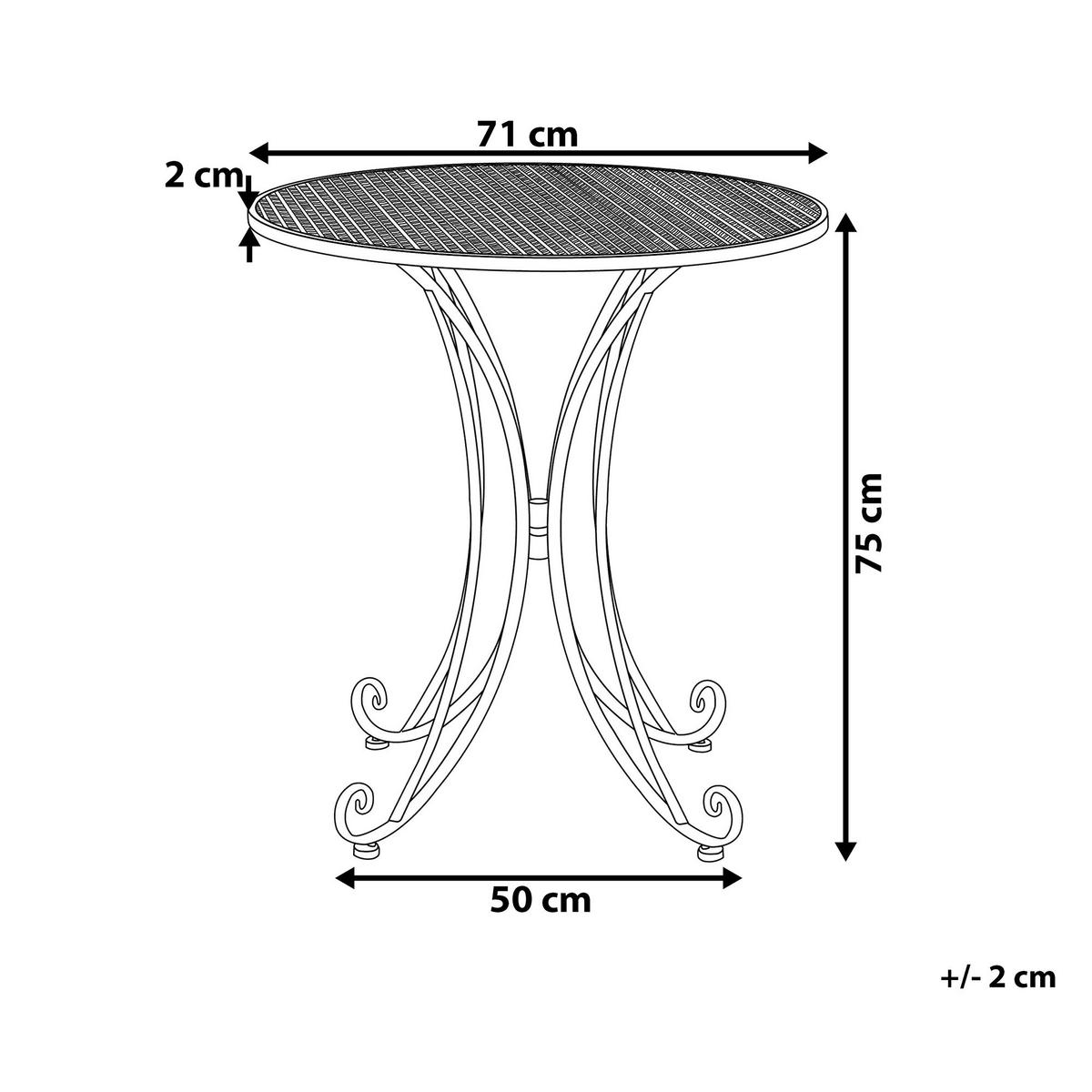 OUTDOOR Bistrotisch 71/71 cm Grau Cilento - Grau, Metall (71/71/75cm) - Beliani