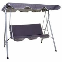 HOLLYWOODSCHAUKEL Grau - Grau, Metall (185/197/113cm) - MCW