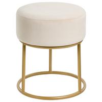 HOCKER Samtstoff Hellbeige Delco - Beige, Textil (35/40/35cm) - Beliani