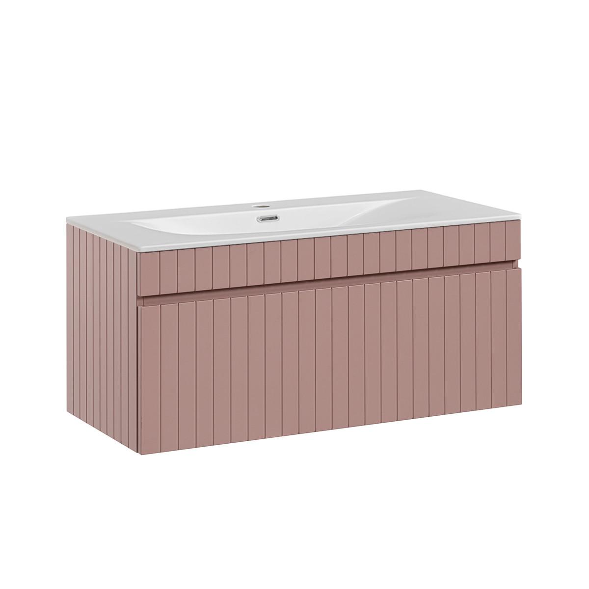 WASCHTISCH 100cm Zelie Rose - Pink, Holzwerkstoff (100/46/46cm) - Petits-meubles
