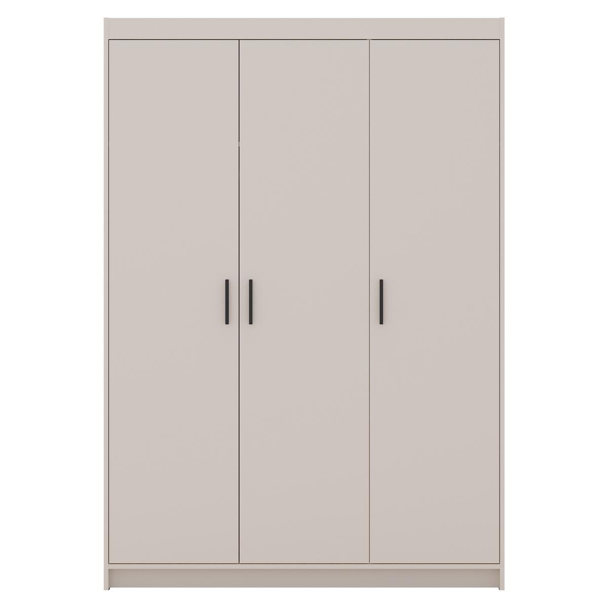 DREHTÜRENSCHRANK Elena mit 3 Türen, ohne Spiegel, Sandbeige - Sandfarben, Holzwerkstoff (130/190/53cm) - Beautysofa