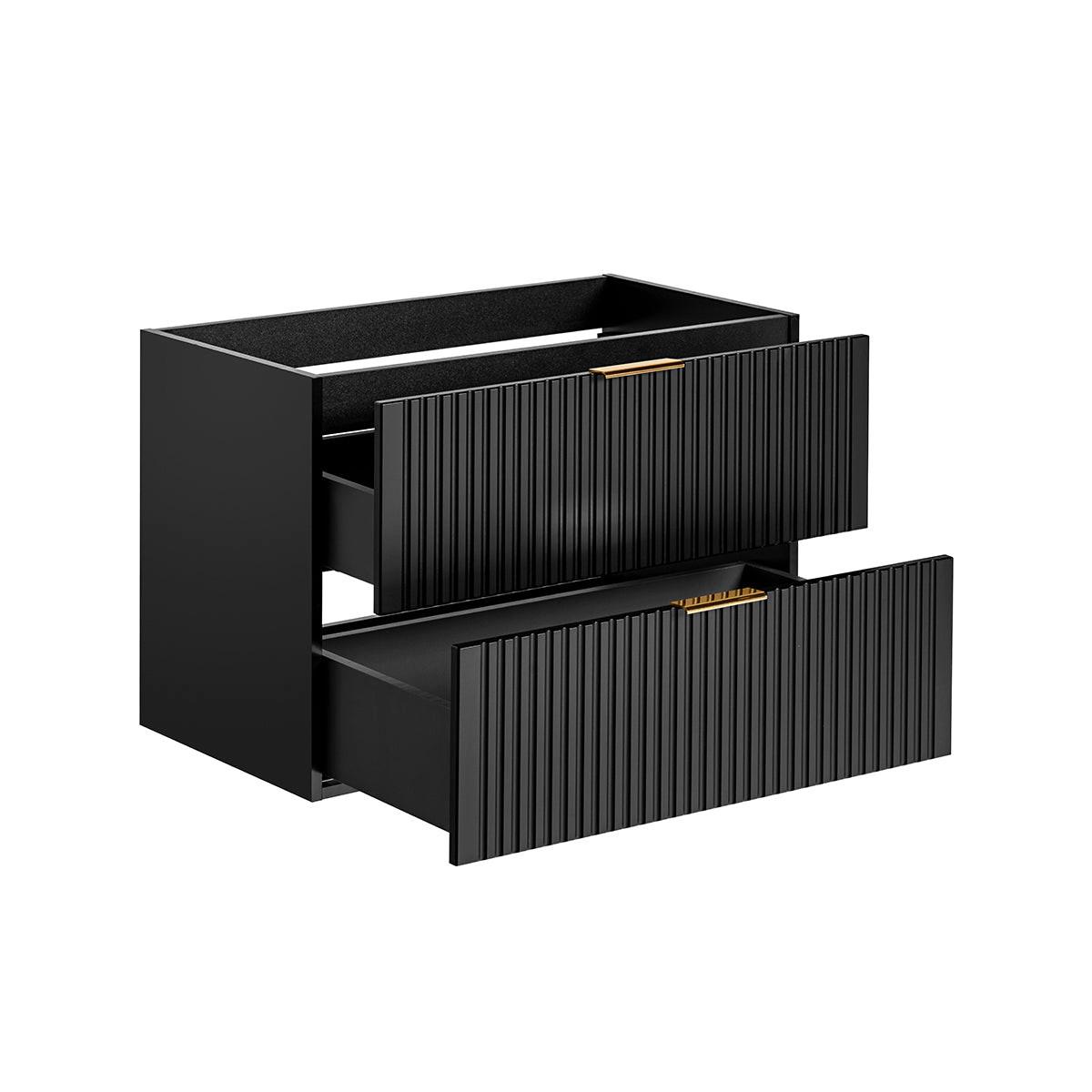 WASCHTISCHUNTERSCHRANK 80.4cm Adriel Mattschwarz - Schwarz, Holzwerkstoff (80.4/57/46cm) - Petits-meubles