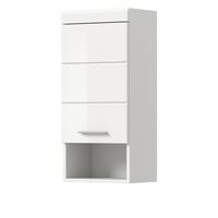 HÄNGESCHRANK weiß Hochglanz 37 x 79 cm, Badschrank hängend - Weiß Hochglanz/Silberfarben, Holzwerkstoff/Kunststoff (37/79/24cm) - Inn.Furn