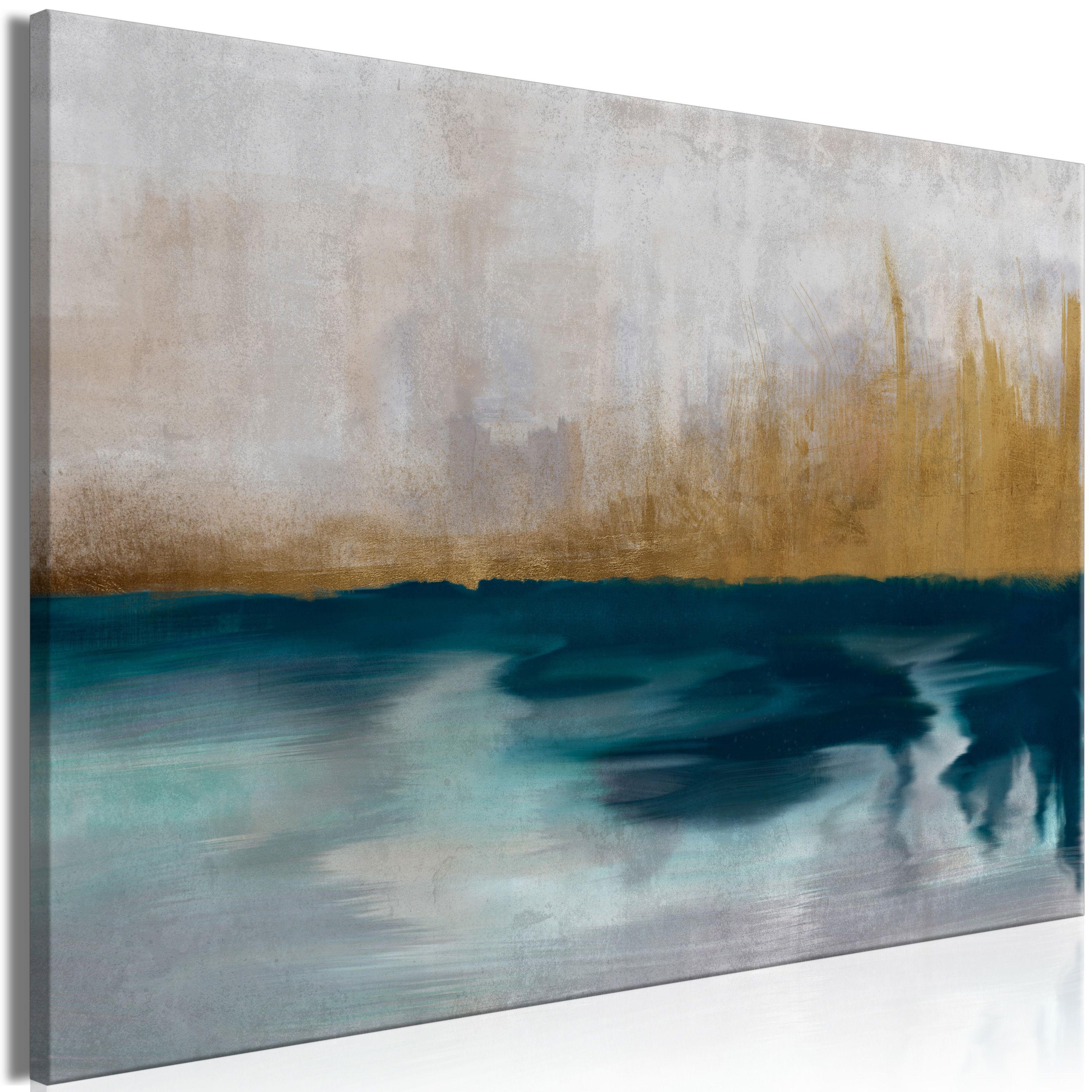 KUNSTDRUCK Grau 120/80 cm - Blau/Grau, Textil (120/80cm) - KUNSTLOFT