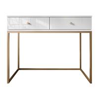 KONSOLENTISCH Esipix - Goldfarben/Weiß, Holzwerkstoff/Metall (40/100/80cm) - MIRJAN24