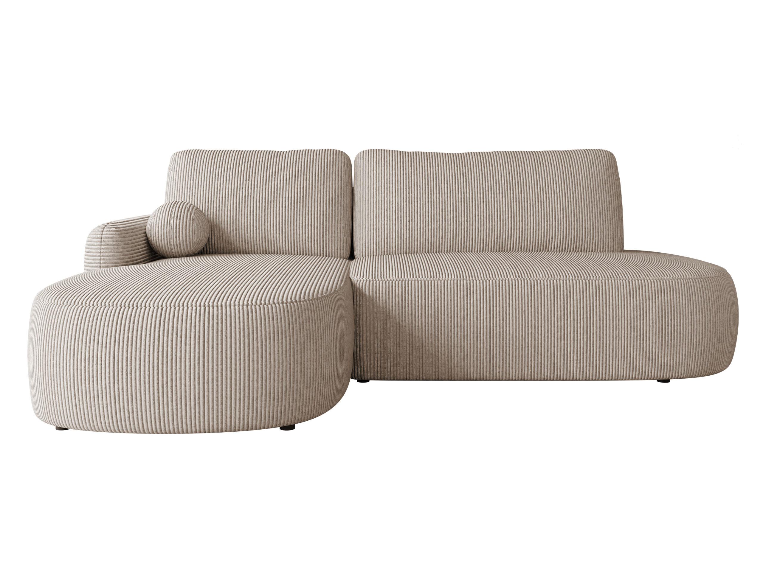 ECKSOFA Loridu O Cord, Seite: Links - Schwarz/Sahara, Holz/Kunststoff (274/174cm) - MIRJAN24