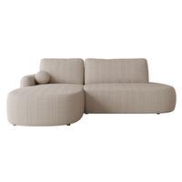 ECKSOFA Loridu O Cord, Seite: Links - Schwarz/Sahara, Holz/Kunststoff (274/174cm) - MIRJAN24