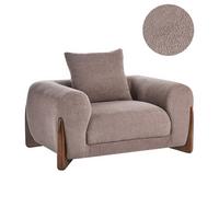 SESSEL Bouclé Braun Vinliden - Braun, Holz/Textil (118/62/87cm) - Beliani