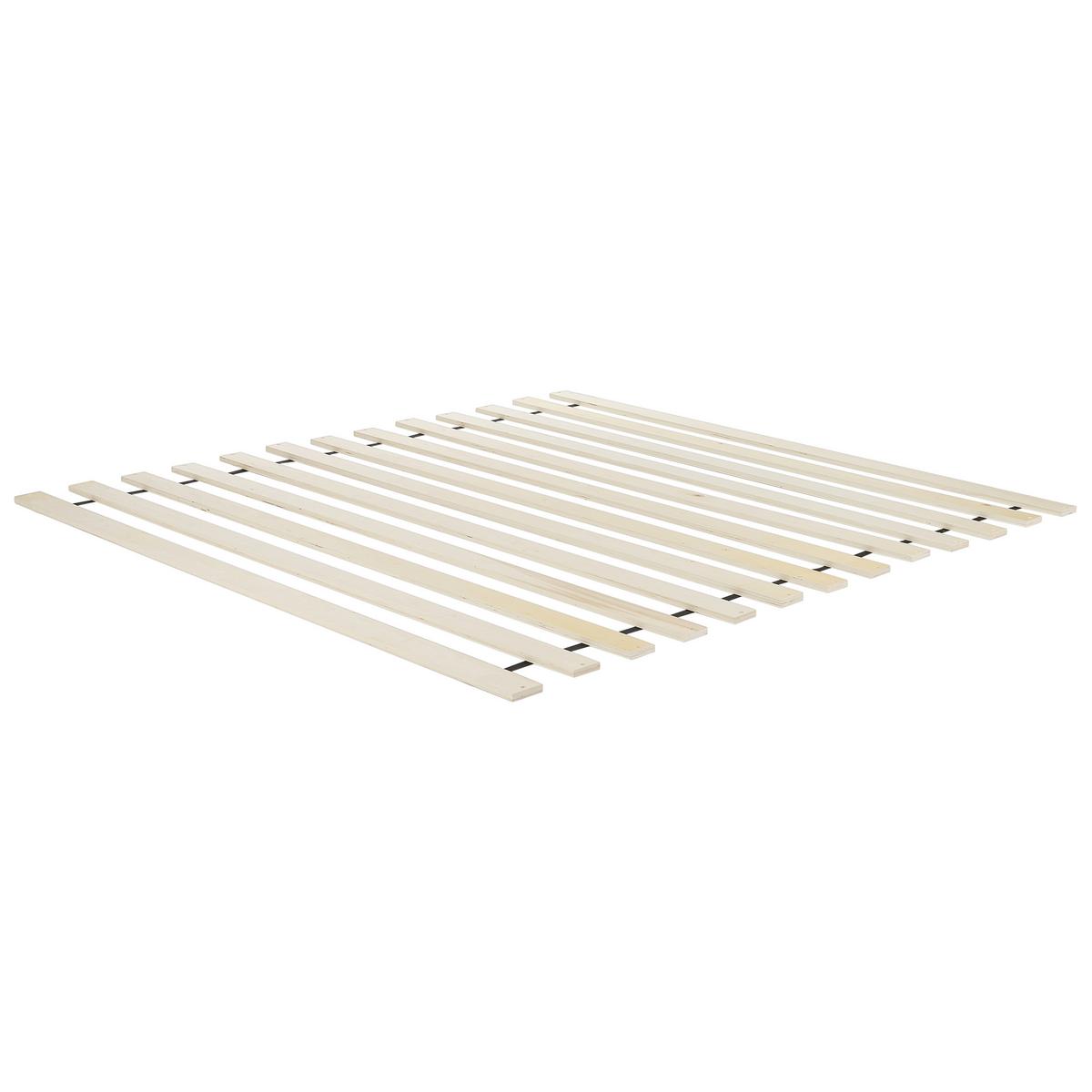 BETT ohne Kopfteil 160/200 cm Gummibaumholz Hellbraun Antras - Hellbraun, Holz (160/200cm) - Beliani