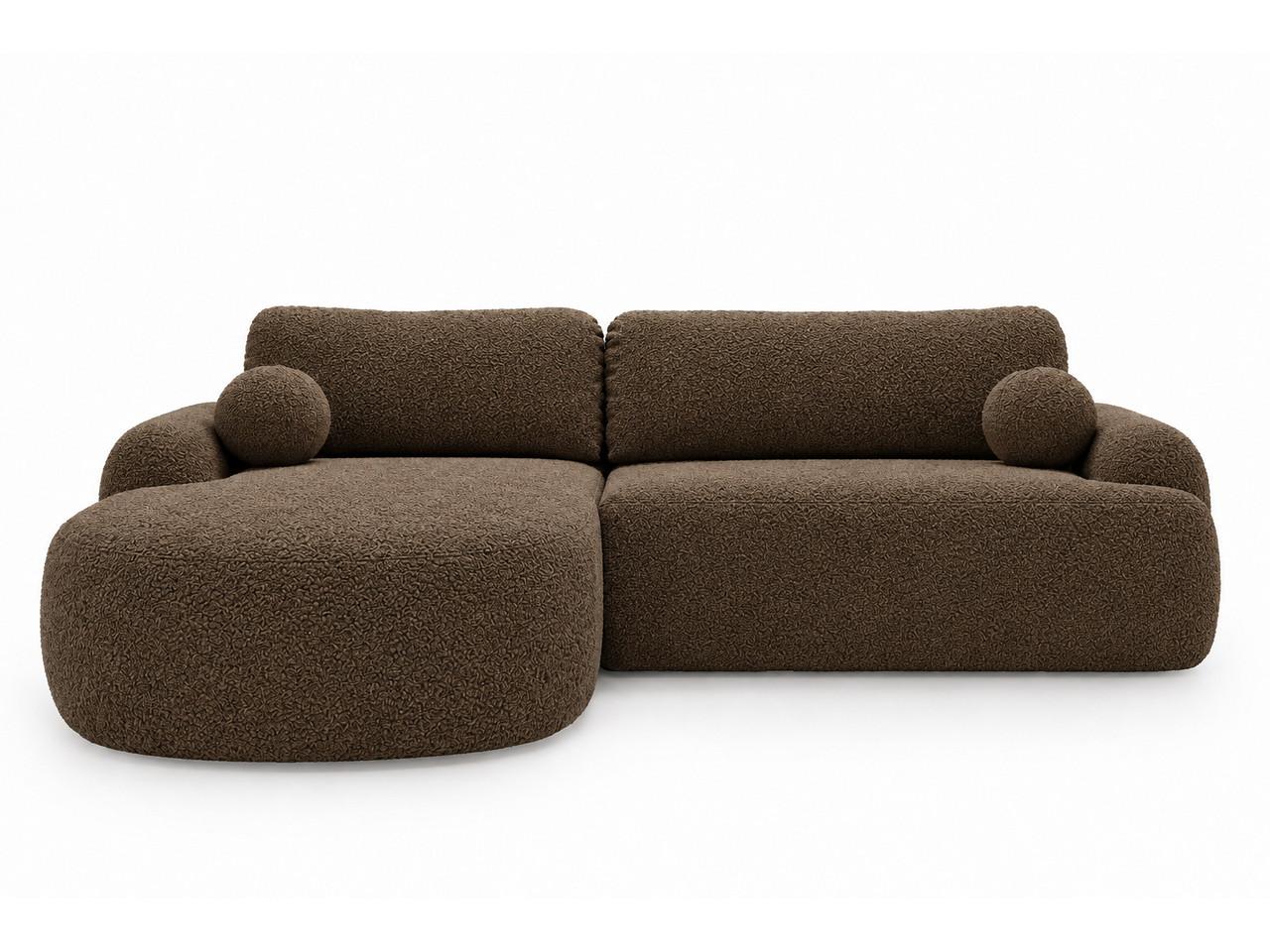 ECKSOFA Aurio Dunkelbraun Links - Dunkelbraun, Holz/Textil (177/261cm) - Graingold
