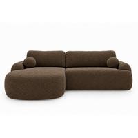 ECKSOFA Aurio Dunkelbraun Links - Dunkelbraun, Holz/Textil (177/261cm) - Graingold