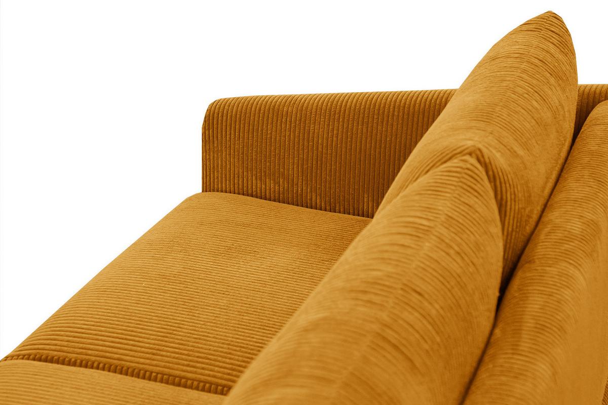 SOFA VILT 3-Sitzer, honig - Schwarz/Honig, Holzwerkstoff/Textil (202/89/94cm) - Wozimo