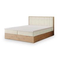 BOXBETT VARELI 140x200 cm mit Matratze und Topper - Creme - Creme, Holz (140/200cm) - MASSENO