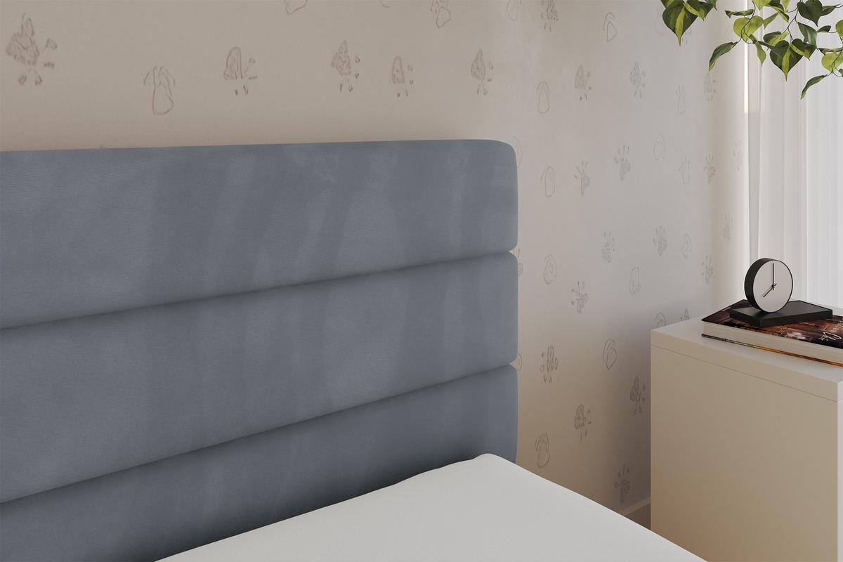 EINZELLBETT Jugendbett mit Bettkasten und Matratze H3/H4, Links - BEMY 100x200 Grau - Grau, Holzwerkstoff/Textil (100/200cm) - ALTDECOR