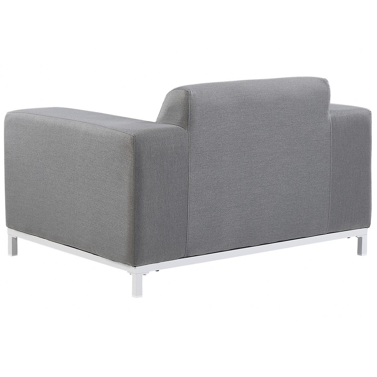 GARTENSESSEL 2er-SET grau/weisses Gestell Rovigo - Weiß/Grau, Textil (105/68/84cm) - Beliani