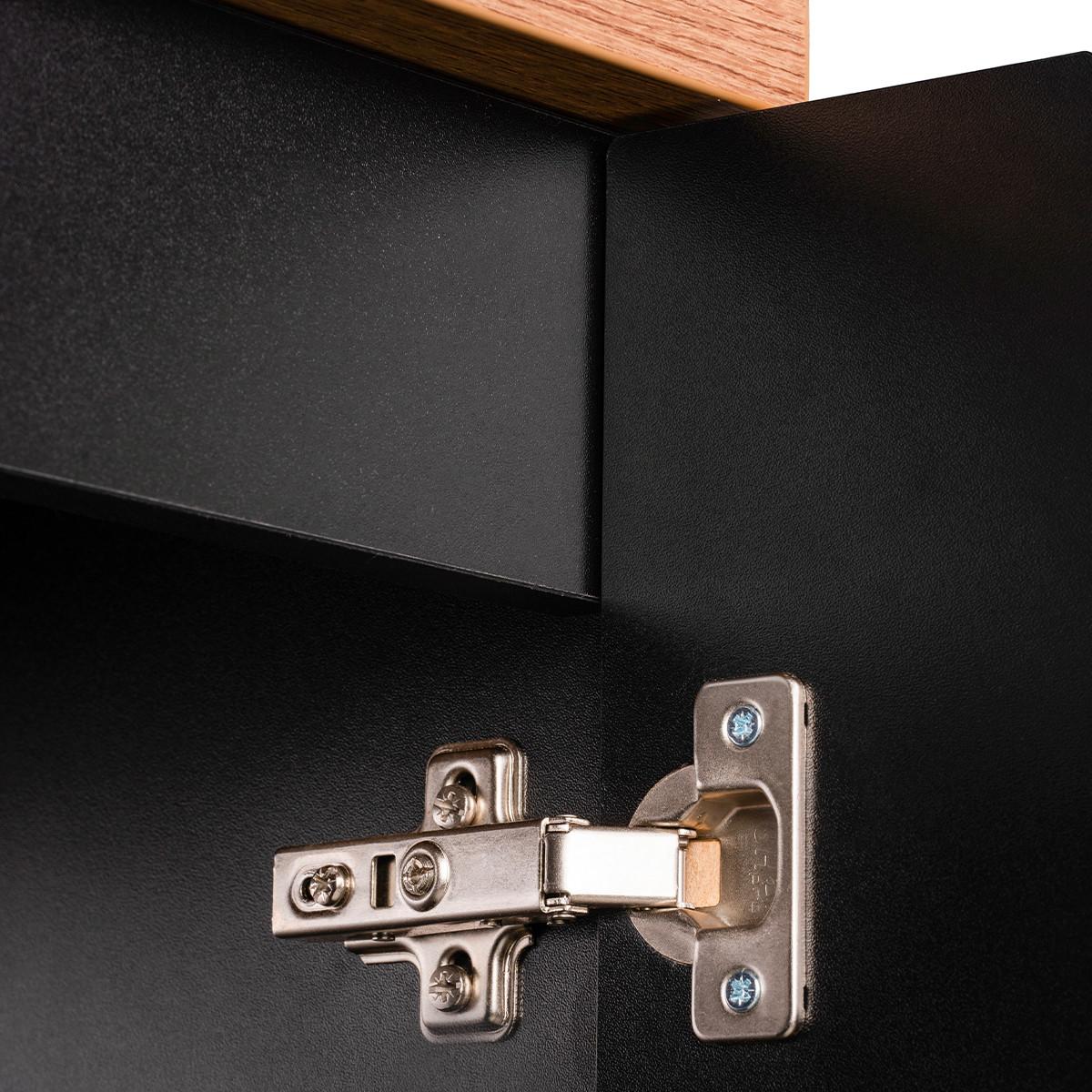 WASCHTISCHUNTERSCHRANK 120cm Riva Schwarz und Holz - Schwarz, Holzwerkstoff (120/57/40cm) - Petits-meubles