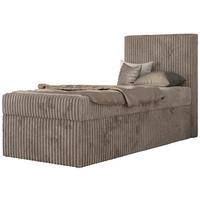 JUGENDBETT TILIO 90/200 - Hellbraun - H3 - Rechts Seite - Hellbraun, Textil (200/90cm) - MKS