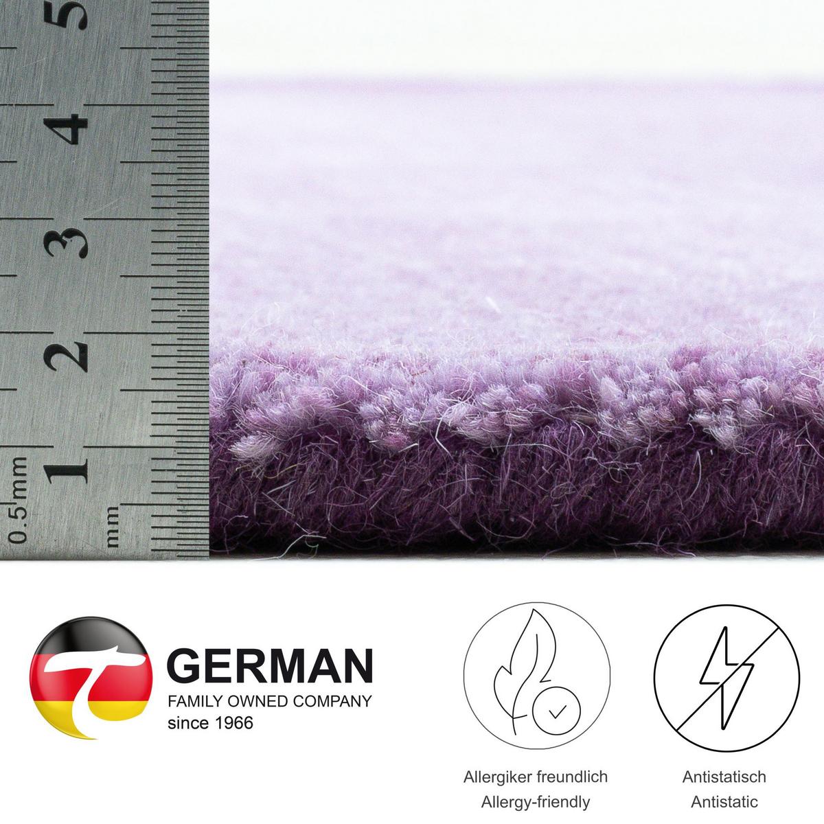 TUFTTEPPICH Wool Comfort 60x90 cm - Violett, Textil (60/90cm) - THEKO