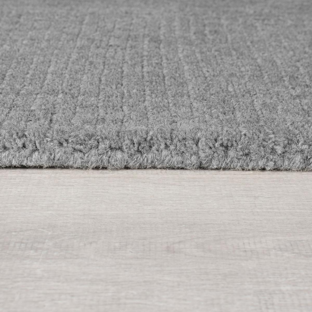 WOLLTEPPICH MOLE, einfarbig, Grau meliert, 200 x 290 cm - Grau, Textil (290/200cm) - KADIMA DESIGN