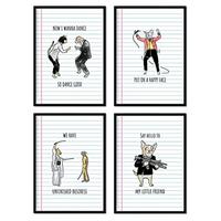 POSTER Set mit 4 Blättern in Packung 3 originalen Tarotkarten A4 Schwarzer Rahmen - Schwarz, Papier (29.7/3cm) - Nacnic