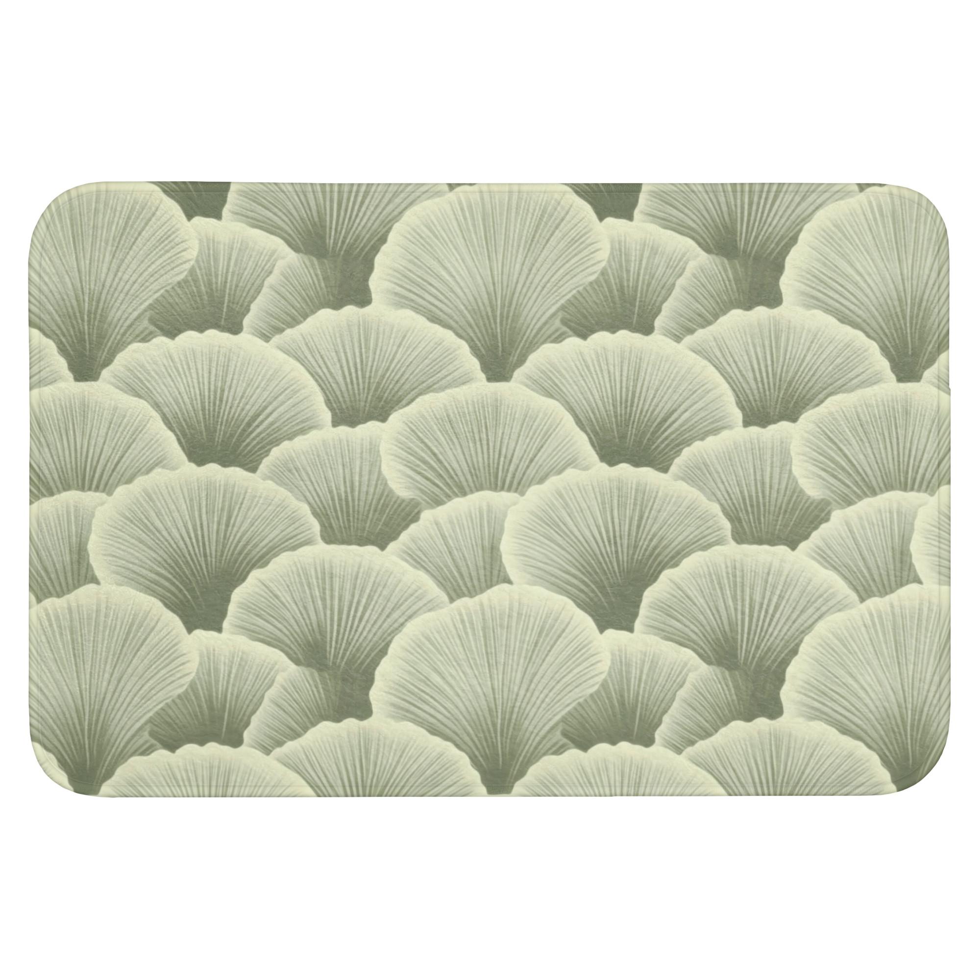 BADEMATTE Fächer - Blatt - Grün Badvorleger 90x60 cm - Pastellgrün, Textil (90/60cm) - OnlyWow