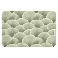 BADEMATTE Fächer - Blatt - Grün Badvorleger 90x60 cm - Pastellgrün, Textil (90/60cm) - OnlyWow