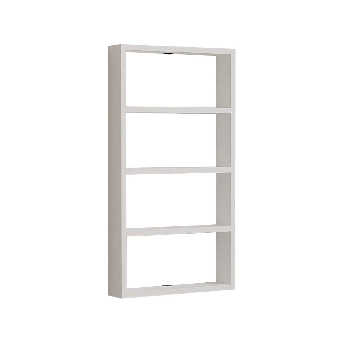 WANDREGAL mit 4 Ablagen - lya 43,2/9/80 cm - Weiß, Holzwerkstoff (9/80/14cm) - Calicosy