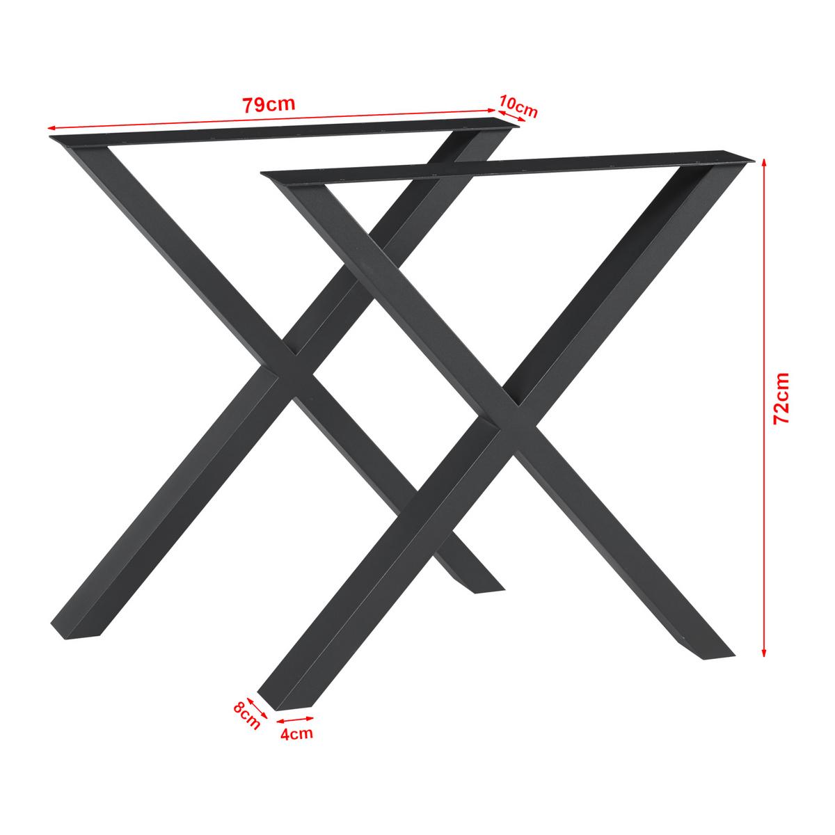 TISCHGESTELL-SET 2 TLG. Greith - Schwarz, Metall (79/72/10cm) - [en.casa]