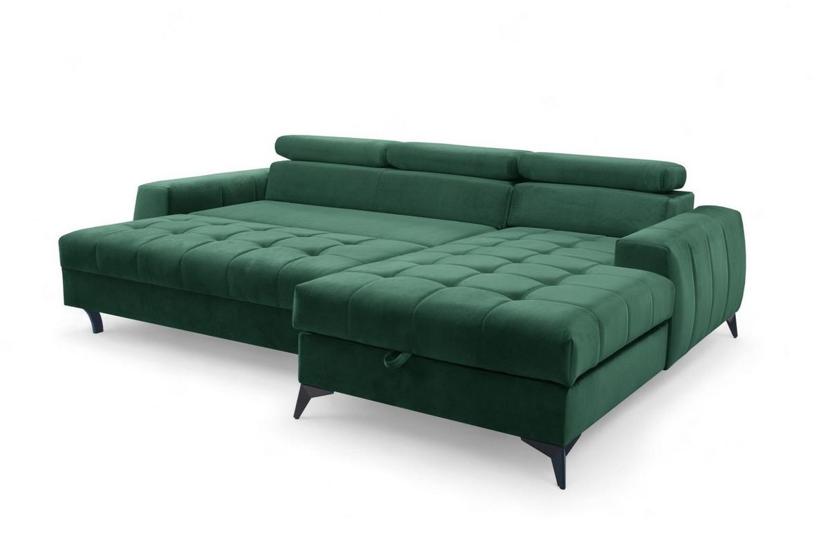 ECKSOFA Agnesa Xs In Salvador - Dunkelgrün, Holzwerkstoff/Textil (260/200cm) - Fun Möbel