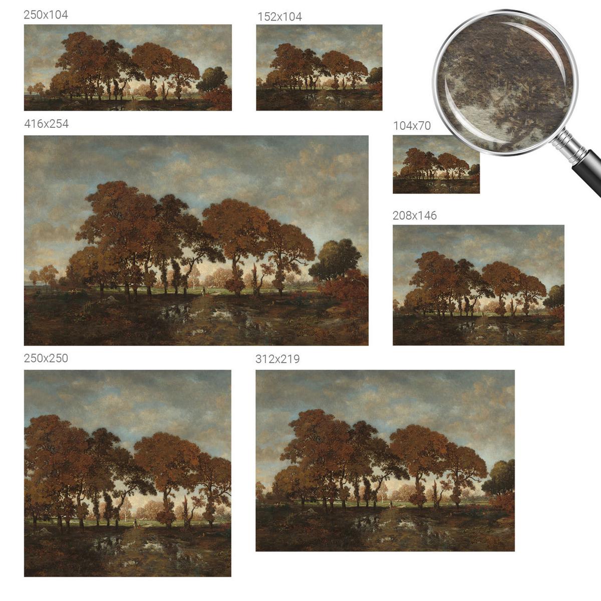 FOTOTAPETE 152x104 cm - Idyllische Landschaft - Weiß, Textil (152/104cm) - Wallfluent