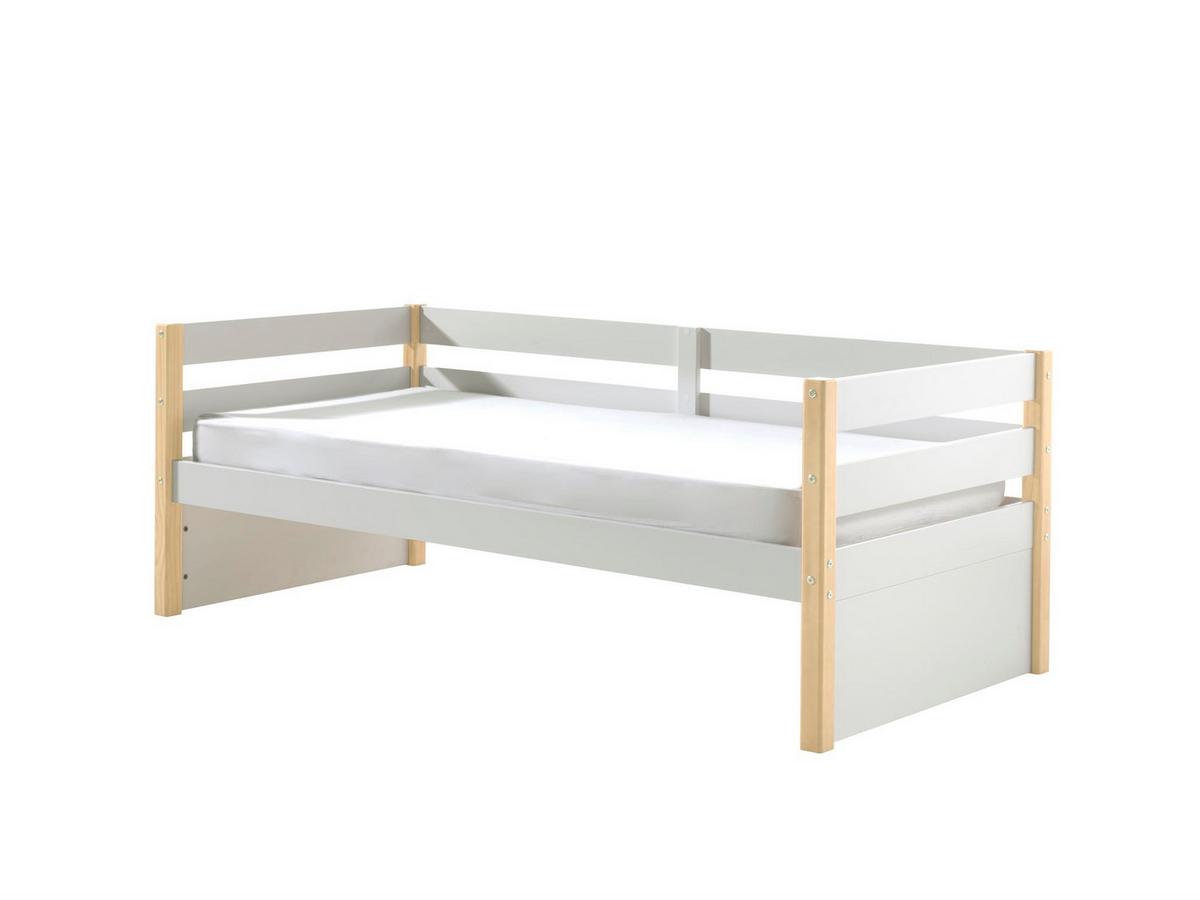 BETT Karissa 211x77x98 aus Massivholz+MDF in Weiß/natur - Naturfarben, Holz (90/200cm) - 58aufmkessel