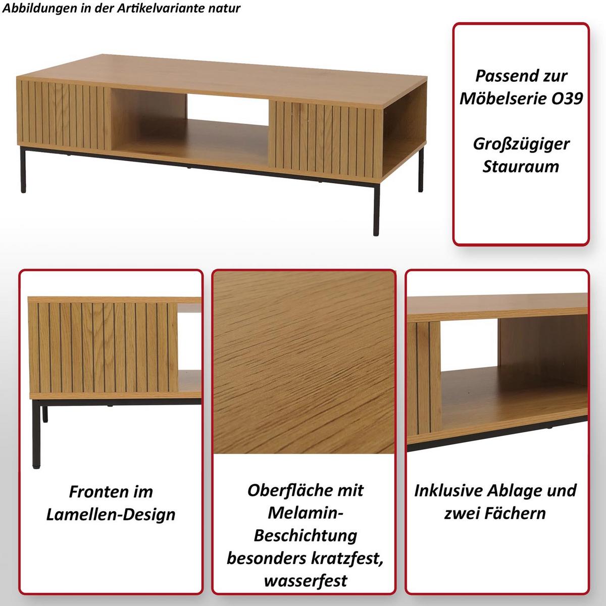 COUCHTISCH rechteck Beige - Beige, Holz (60/120/39cm) - MCW
