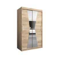 SCHWEBETÜRENSCHRANK 200/120/62 2-türig - Silberfarben/Sonoma Eiche, Holz/Kunststoff (120/200/62cm) - MÖBEL KRYSPOL