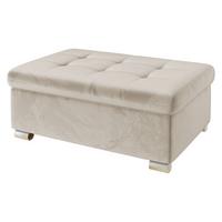 POLSTERHOCKER Niko Groß - Silberfarben/Naturfarben, Holz/Textil (96/41/70cm) - MIRJAN24