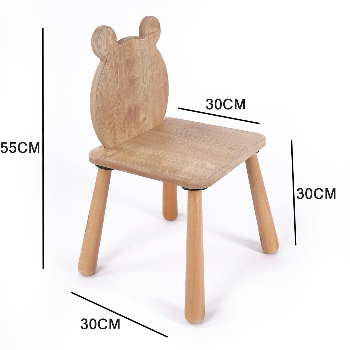 KINDERSTUHL mit bärenlehne 30/30/55 cm - Eichefarben, Holzwerkstoff (30/55/31cm) - Calicosy