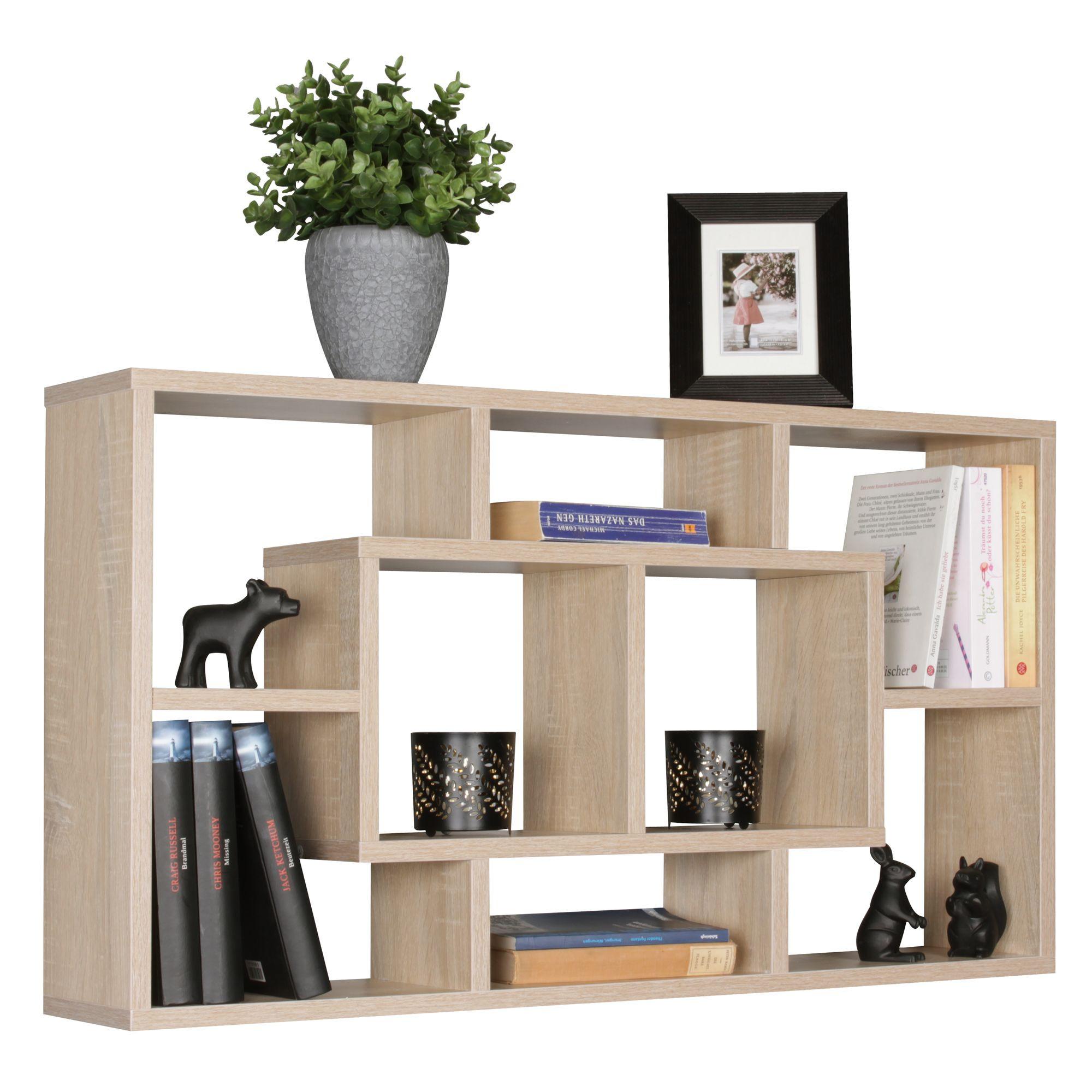 WANDREGAL PAOLA MDF Offen Freischwebend Modern, Sonoma 85x16x48 cm - Beige, Holzwerkstoff (85/48/16cm) - KADIMA DESIGN