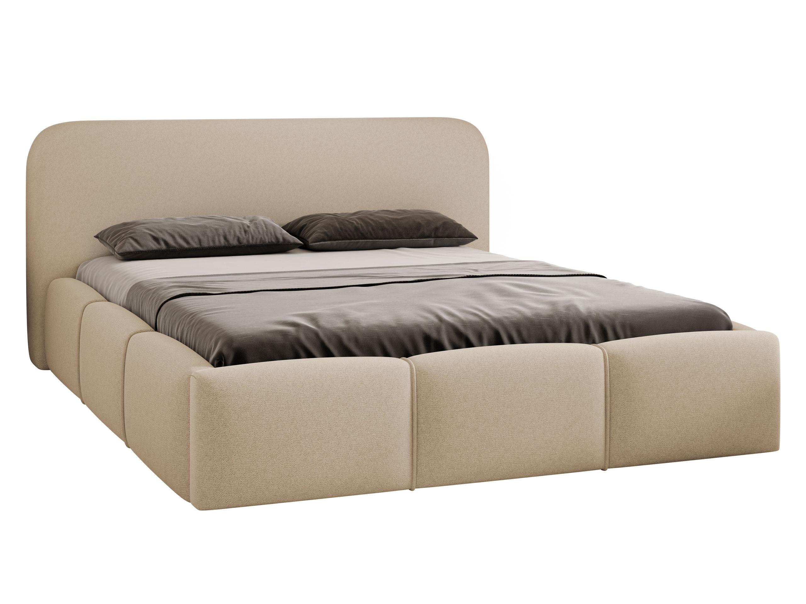 POLSTERBETT Stokre - Beige/Schwarz, Holz/Holzwerkstoff (160/200cm) - MIRJAN24